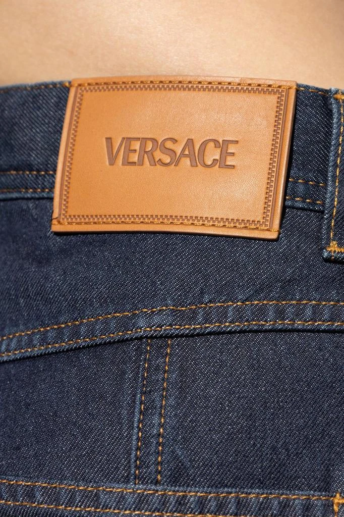 Versace Versace Logo-Patch Wide Leg Jeans 5