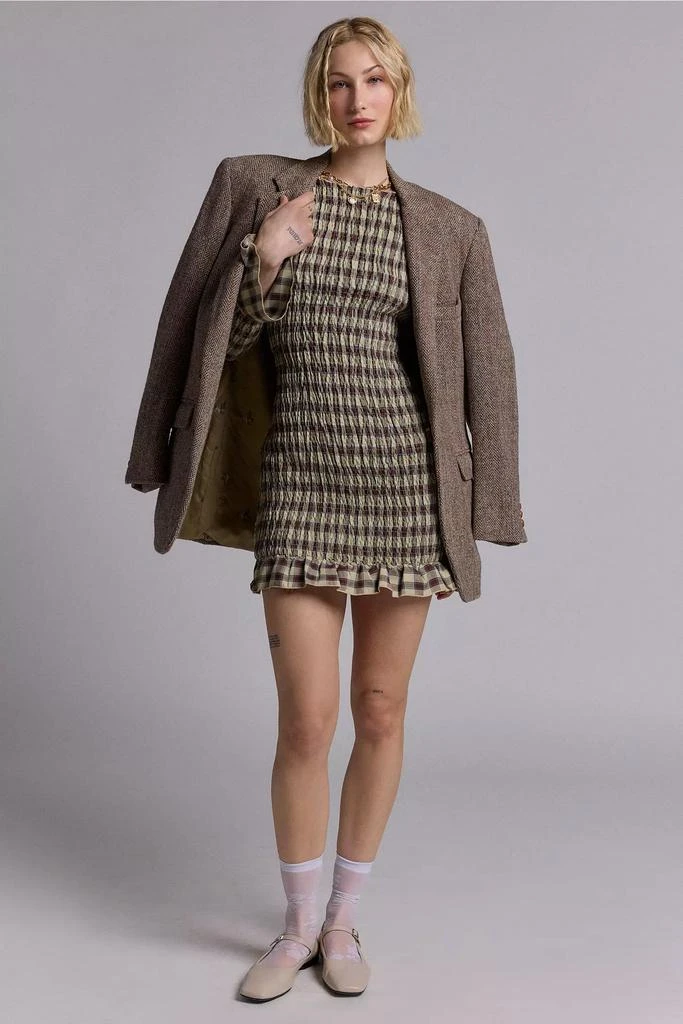 Daisy Street Daisy Street Shirred Plaid Long Sleeve Mini Dress 2