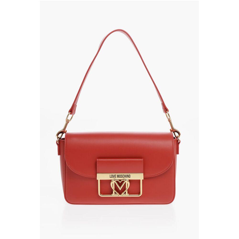 Moschino LOVE Faux Leather Bag with Golden Details and Removable Women's Shou