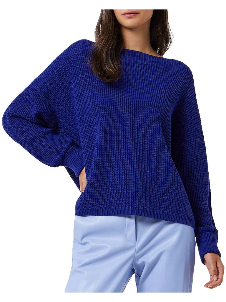 French Connection Millie Mozart Womens Waffle Knit Boat Neck Sweater 6