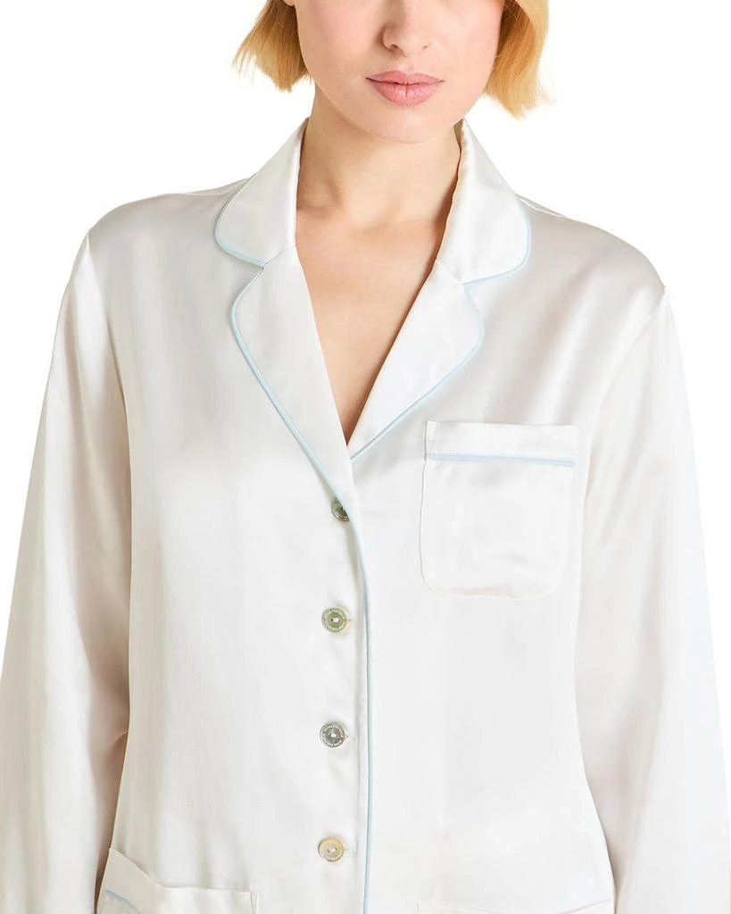 OLIVIA VON HALLE Silk Woven Long Pajama Set 3