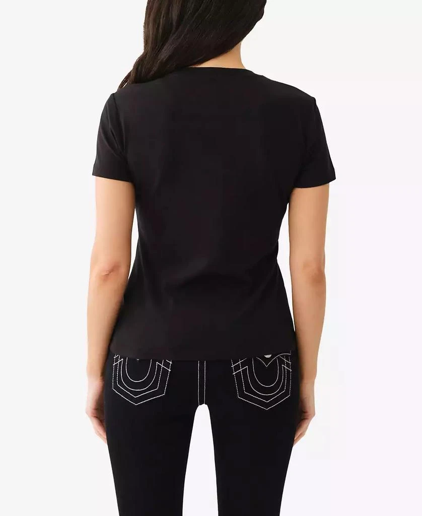 True Religion Women's Buddha Slim Crew Neck Top 2