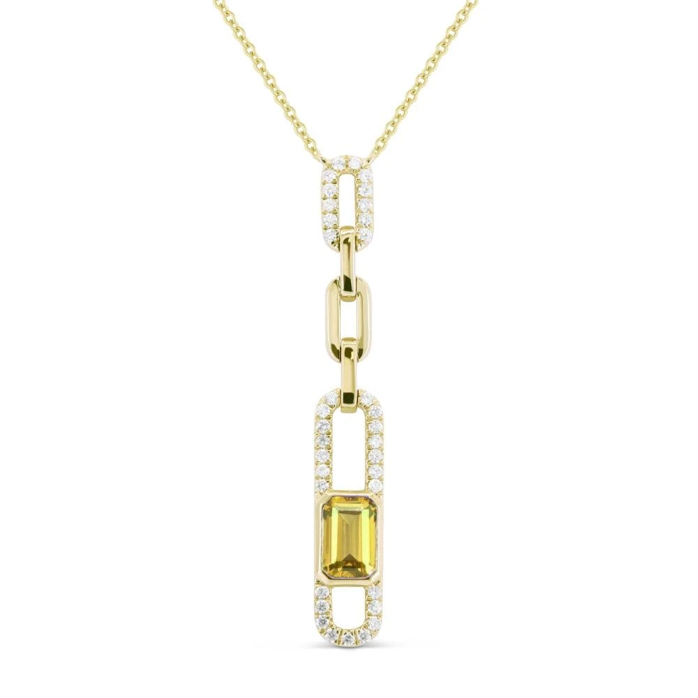 SSELECTS 0.67Ct Citrine Necklace In 14K Yellow Gold 1