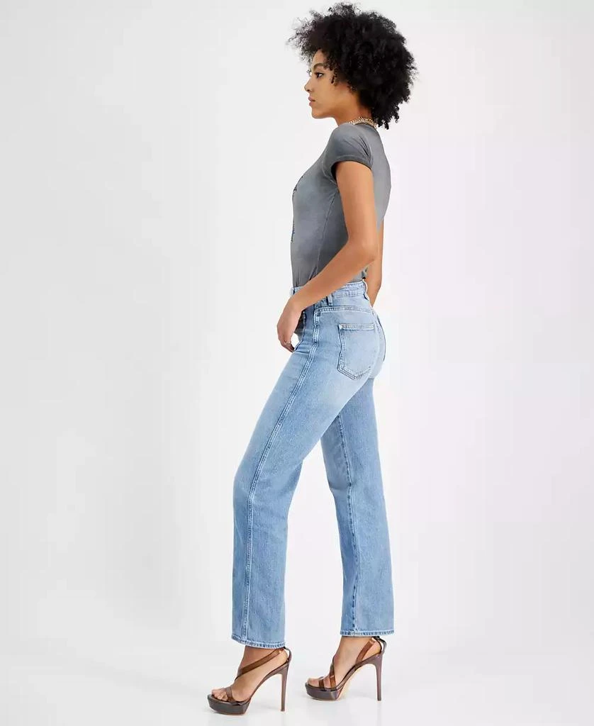 GUESS Women's High Rise Patch Pocket Straight Leg Jeans 3