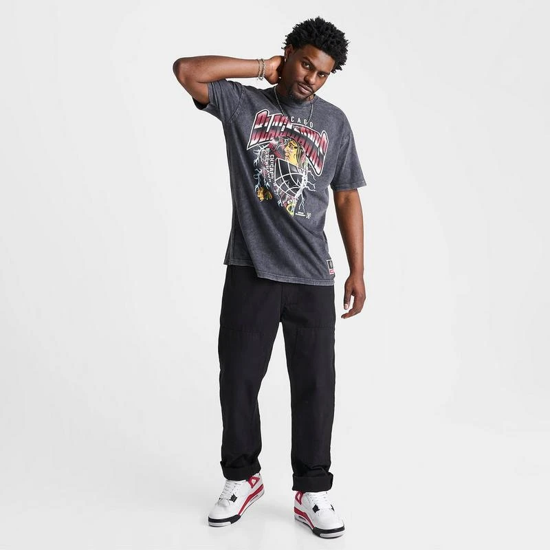 Mitchell & Ness Men's Mitchell & Ness Chicago Blackhawks NHL Crease Lightning Graphic T-Shirt 2