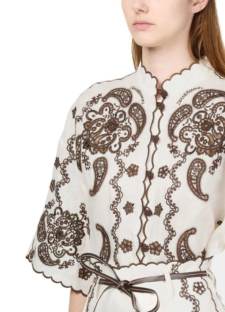 Zimmermann Ascension embroidered short sleeves shirt 4