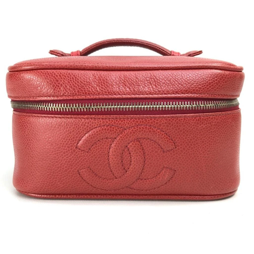 Chanel Grained Calfskin Handbag Vanity Bag Wash Bag (Pre-Owned) 1