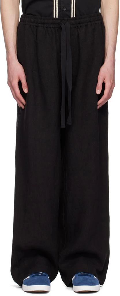 COMMAS Black Wide-Leg Linen Trousers 1