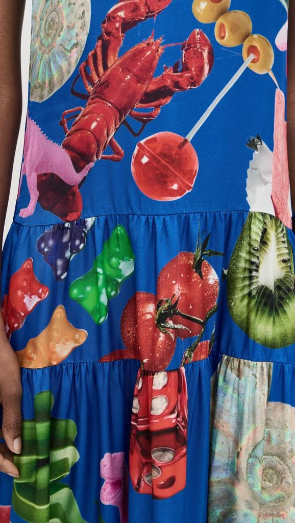 BruceGlen Blue Print Tiered Maxi Dress 5