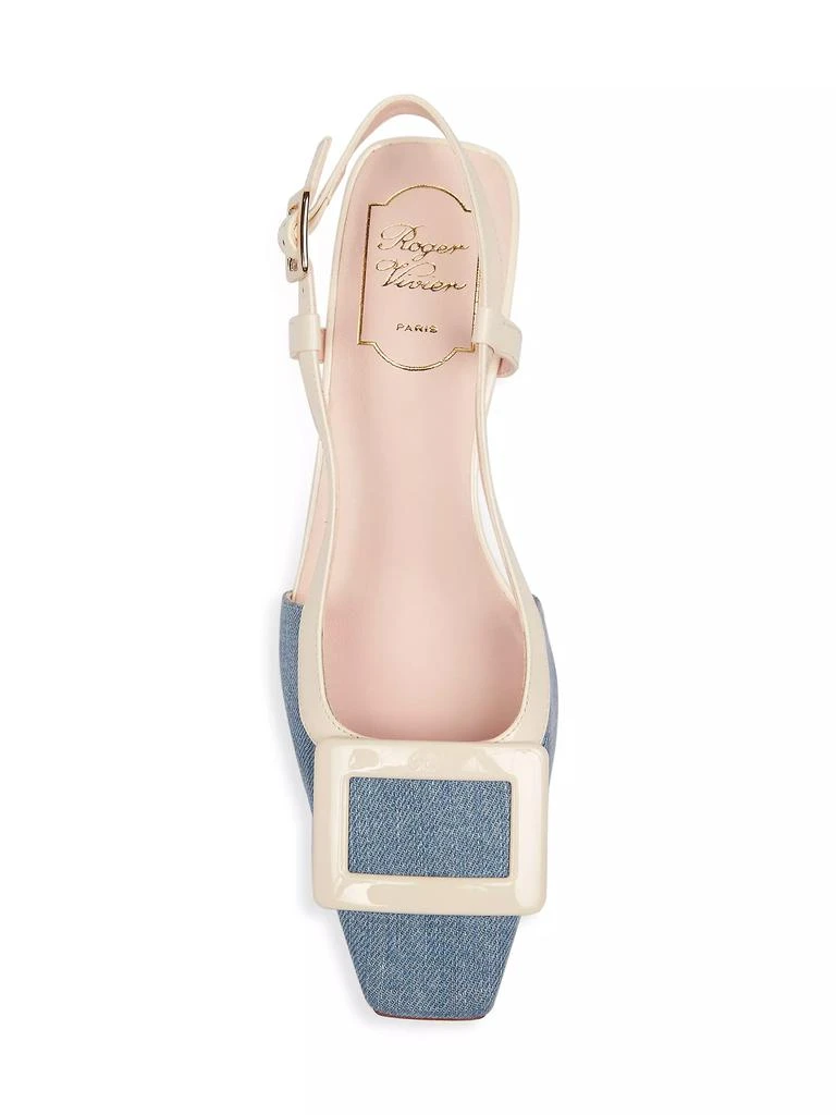 Roger Vivier Belle Vivier 45MM Denim Slingback Pumps 5