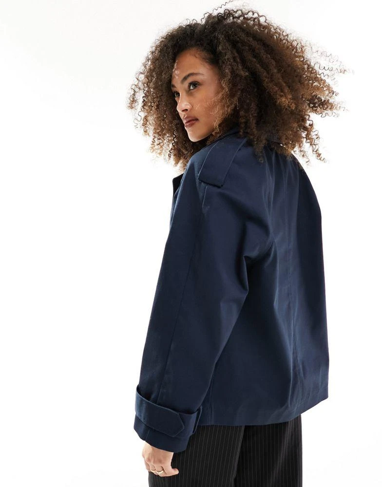 ASOS ASOS DESIGN short trench coat in navy 3