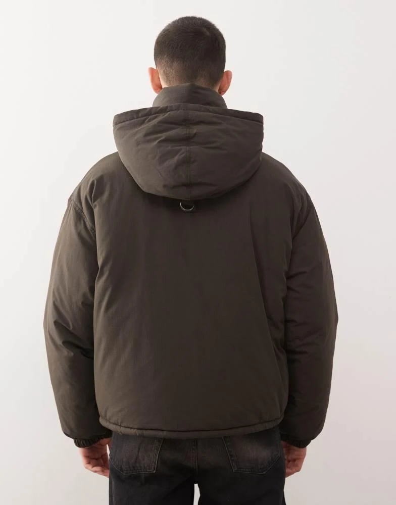 Weekday Weekday Floyd puffer bomber in chocolate brown 3