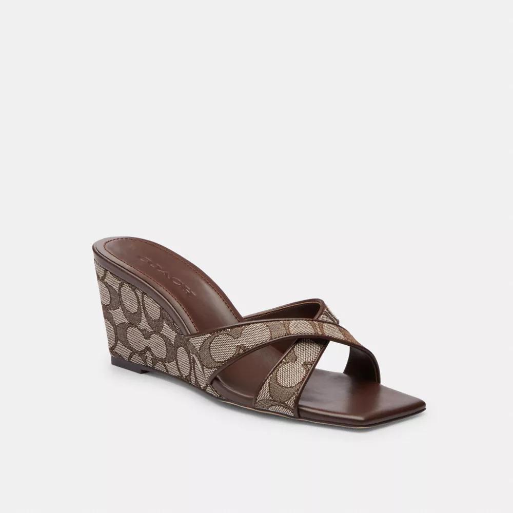 Shop Wedge Sandal In Signature Jacquard on Sale at Shop Wedge Sandal In Signature Jacquard on Sale at