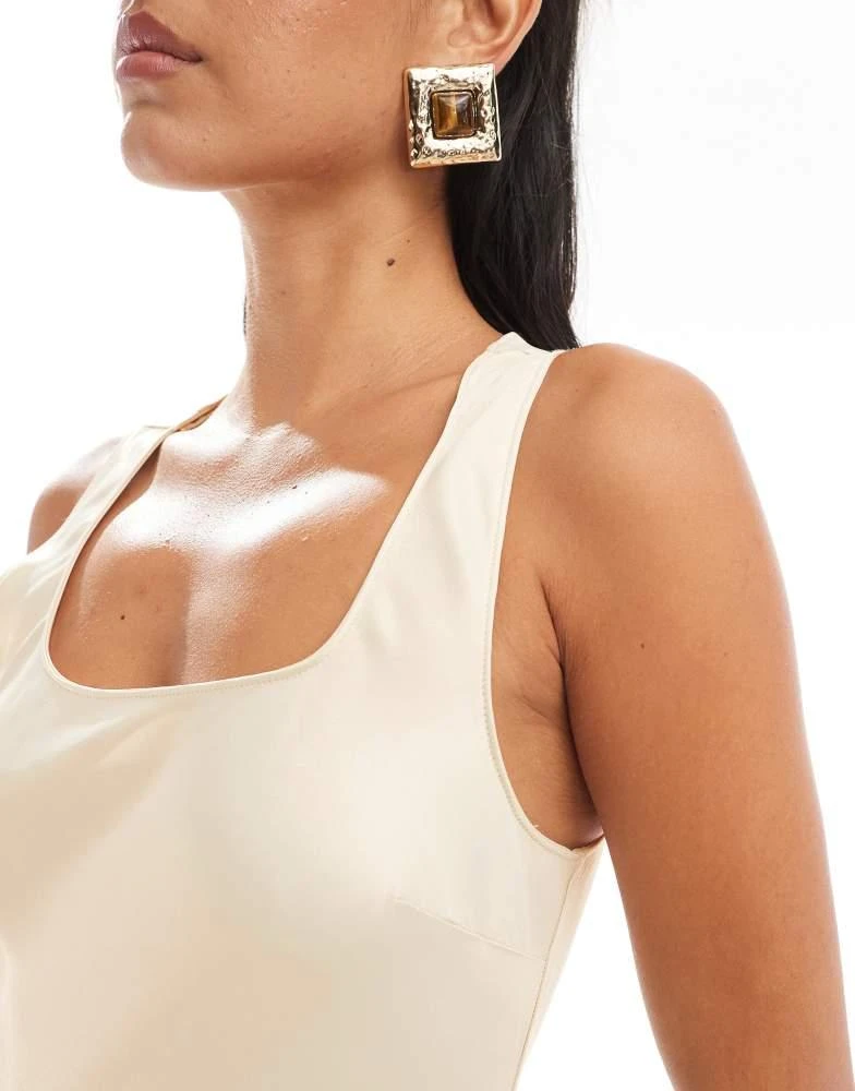 ASOS ASOS DESIGN scoop neck bias cut maxi dress in champagne 3