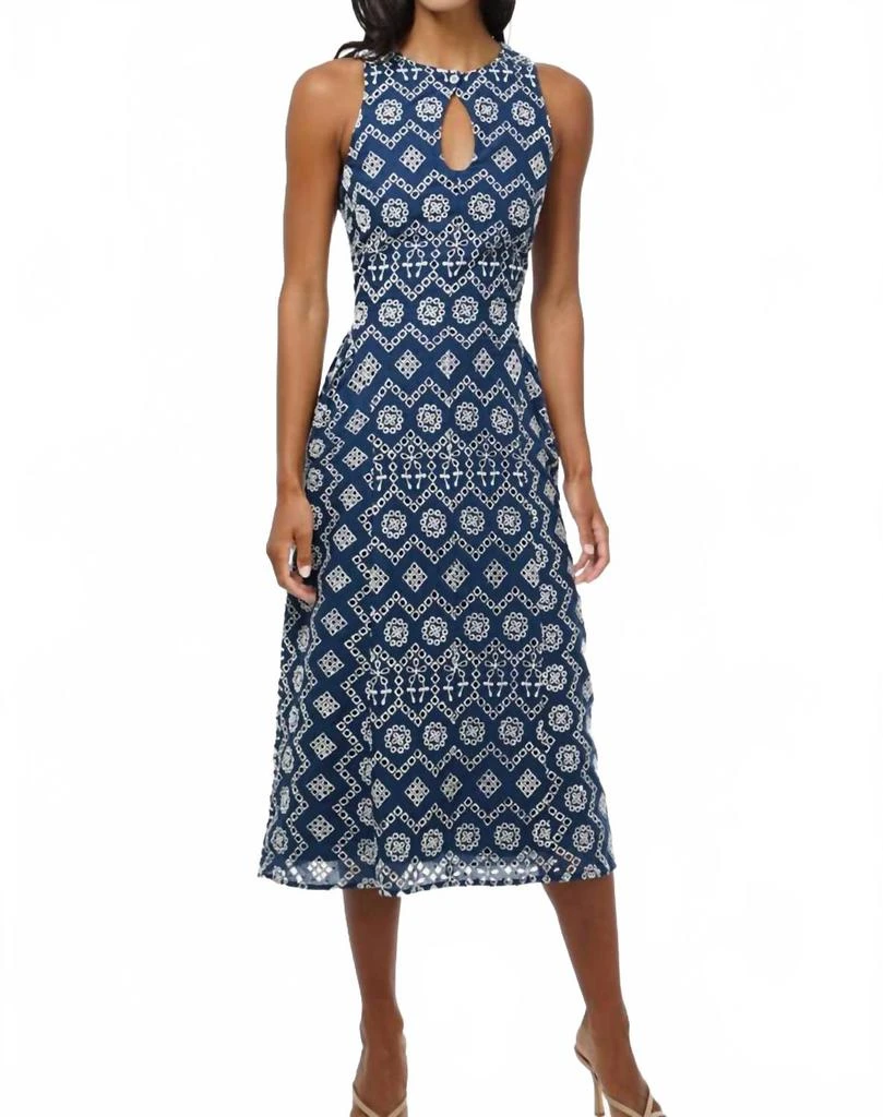 adelyn rae blue lace dress Adelyn Rae: Danica 3D Embroidered Scalloped Mini Dress: Blue – The Squad  Boutique main image 0