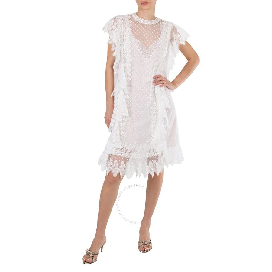 Burberry Burberry Nahla White Polka-dot And Scalloped Lace Tulle Dress, Brand Size 8 (US Size 6) 1