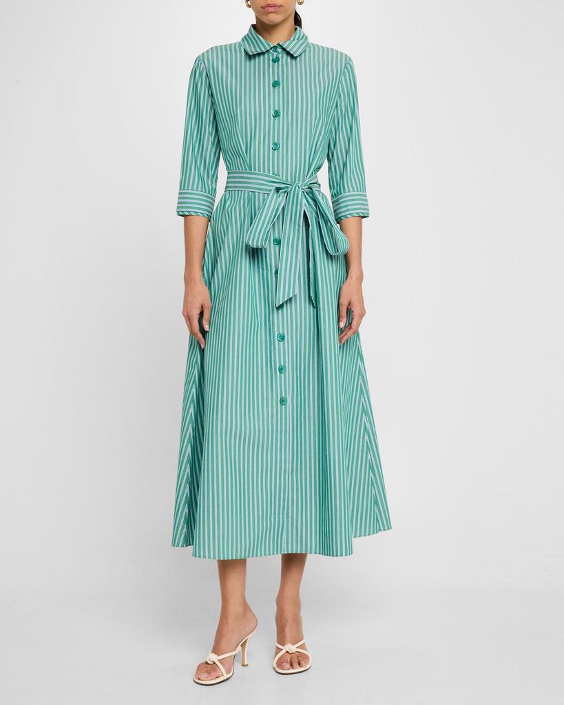 Evi Grintela Valerie Striped Cotton Midi Shirtdress