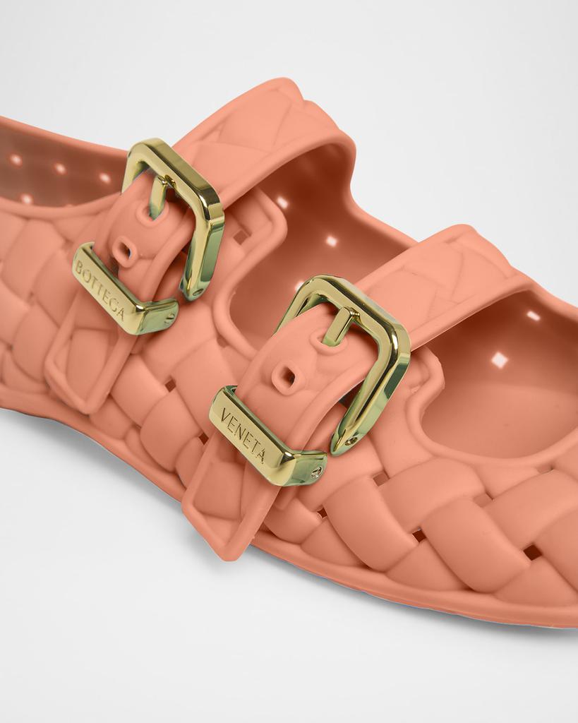 Bottega Veneta Amy Intreccio Dual Mary Jane Ballerina Flats