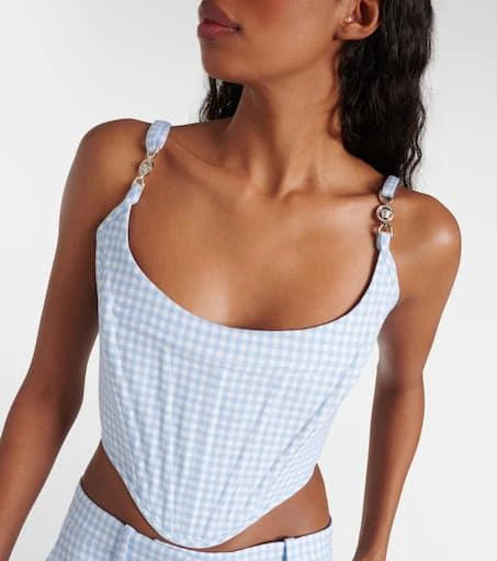 Versace Medusa 
95 gingham virgin wool bustier 5