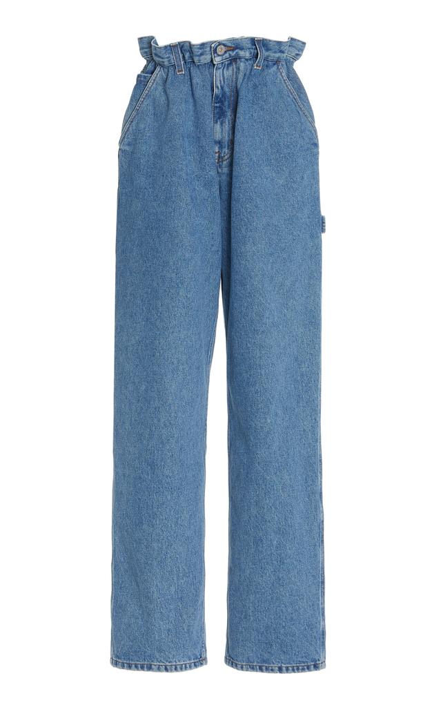 Miu Miu Miu Miu - Iconic Rigid High-Rise Straight-Leg Blue Jeans - Medium Wash - 29 - Moda Operandi