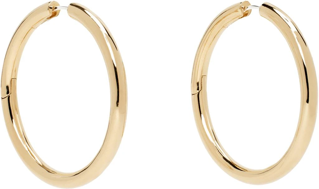 Laura Lombardi Gold Large Seamless Hoop Earrings 2