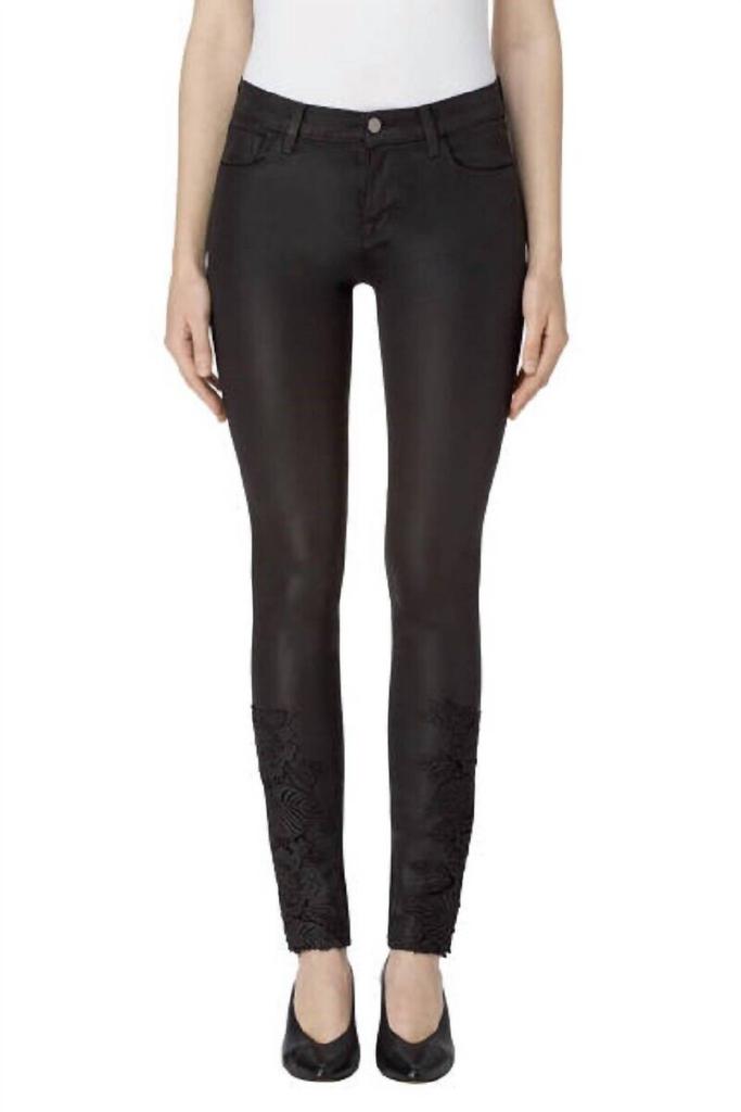 J Brand J Brand - Coated Lace Mid Rise Skinny Jeans