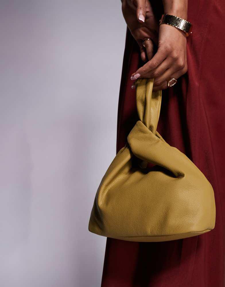 ASOS ASOS DESIGN soft loop through clutch bag in chartreuse