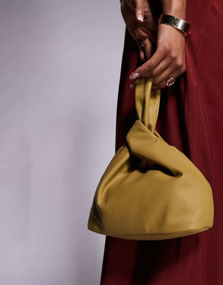 ASOS ASOS DESIGN soft loop through clutch bag in chartreuse 1