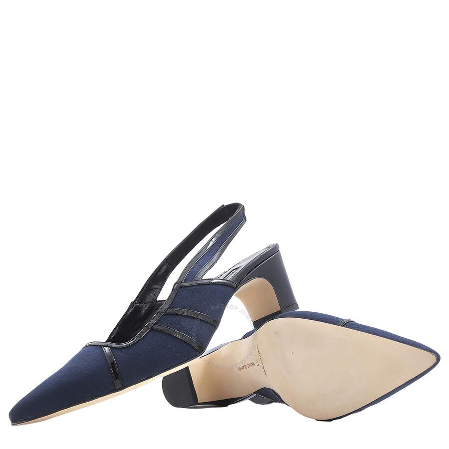 Manolo Blahnik Furrun Bicolor Slingback Pumps