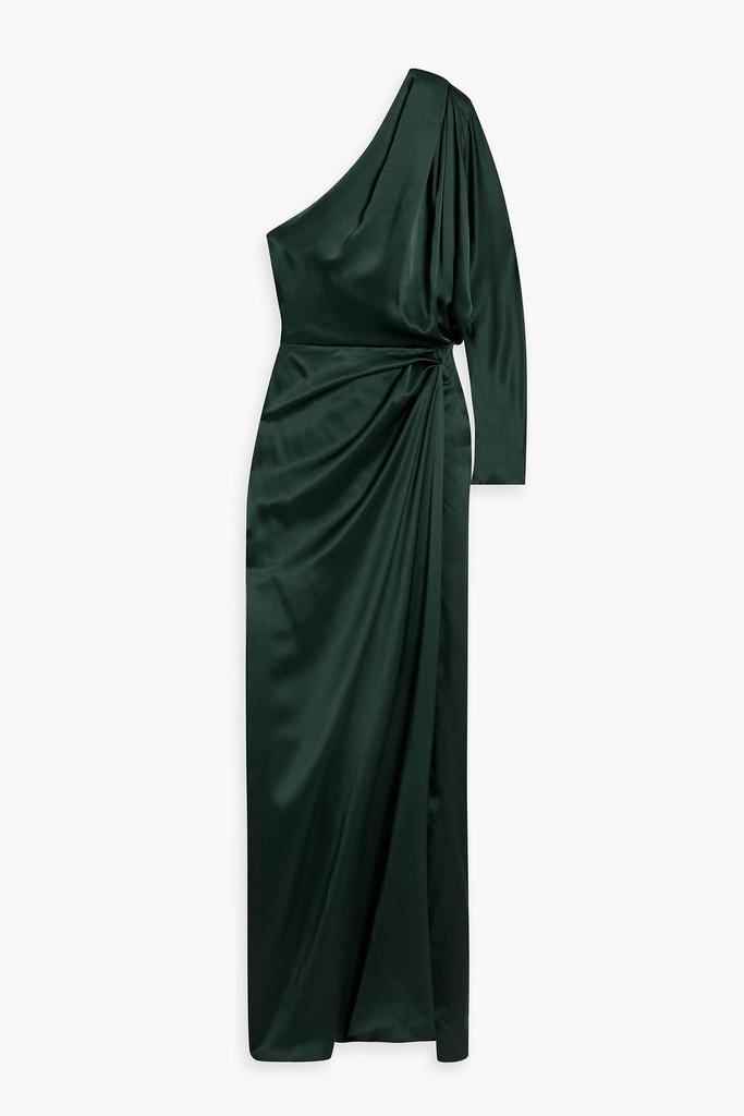 Michelle Mason One-shoulder draped silk-satin maxi dress