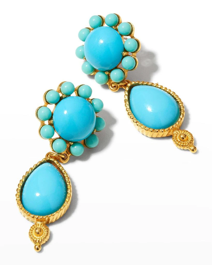 BEN-AMUN Gold Stone Dangle Earrings 3