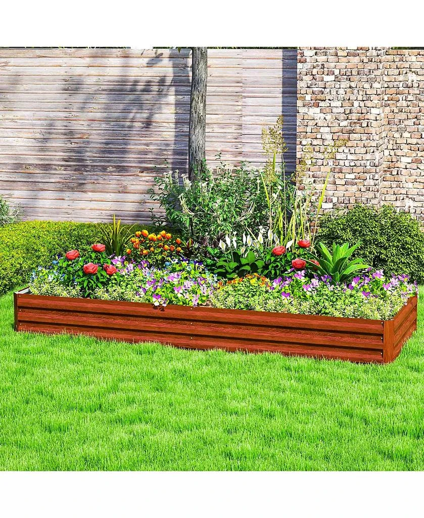 Outsunny Galvanized Raised Garden Bed Metal Planter Box Easy Quick Setup 7