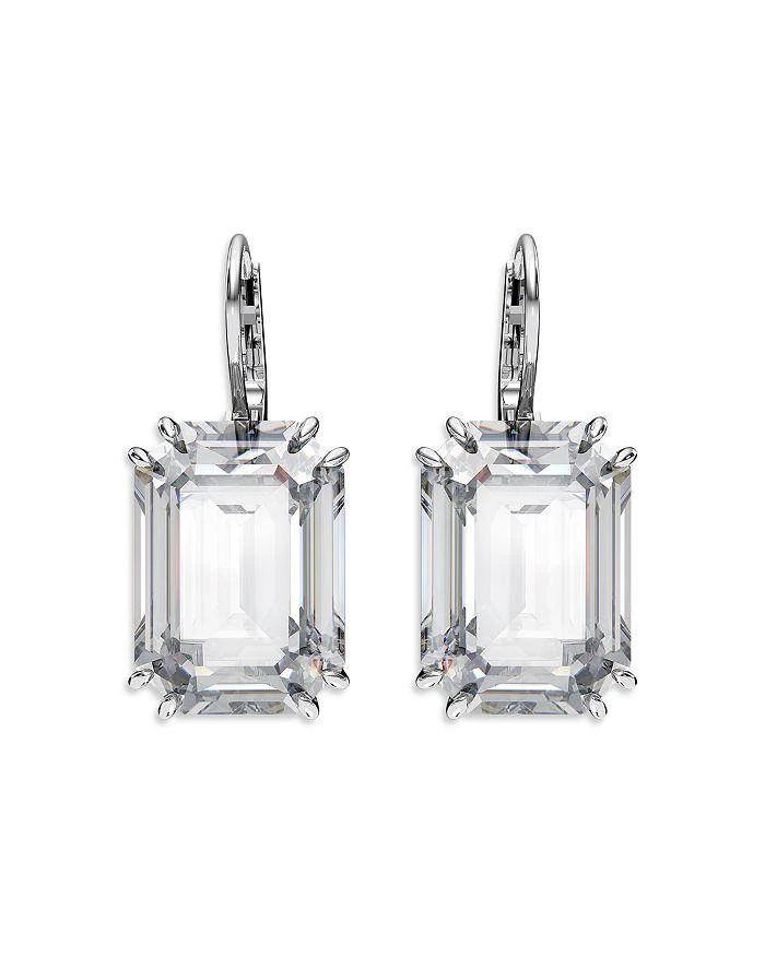 Swarovski Millenia Octagon Cut Drop Earrings in Rhodium Plated
