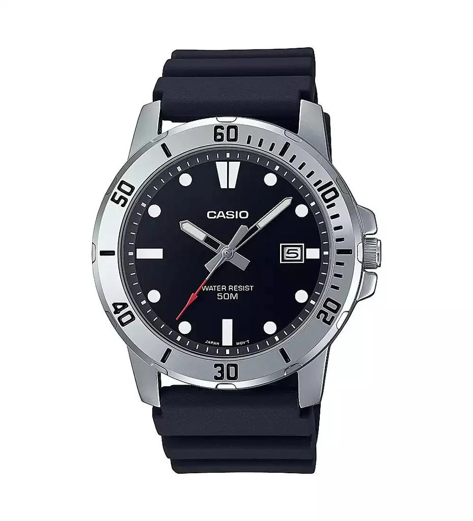Casio Men's Three-Hand Black Resin Watch 45mm, MTPVD01-1EV 1