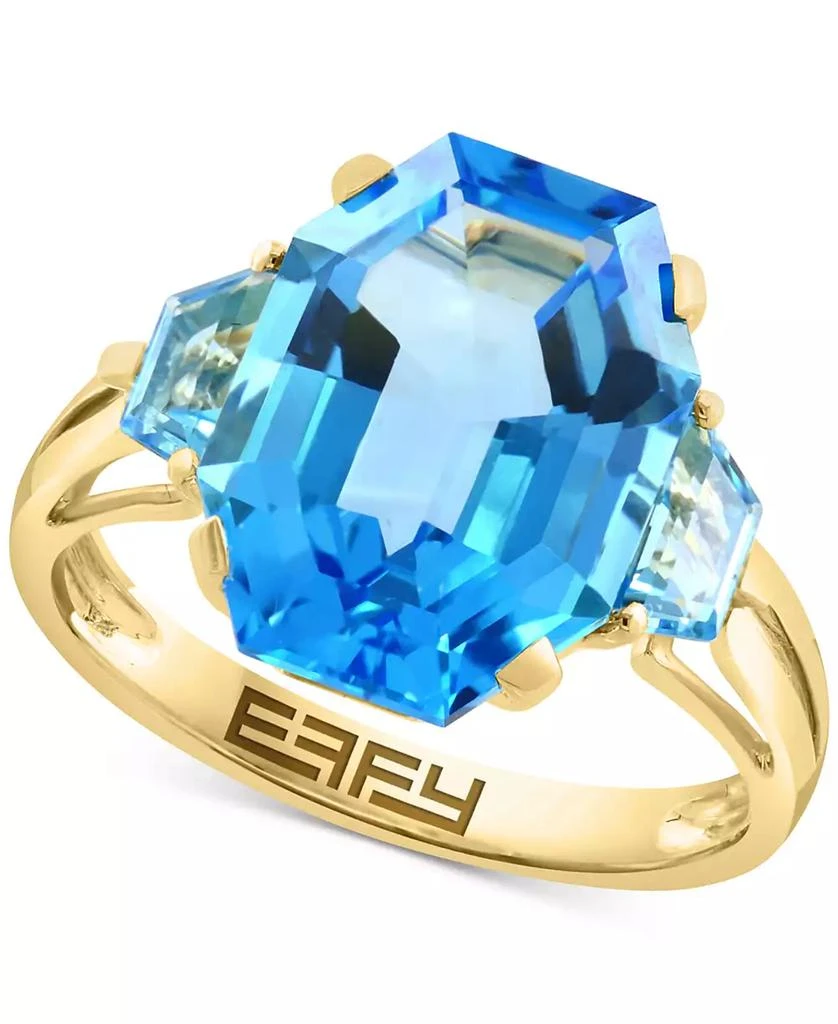 Effy EFFY® Blue Topaz Octagon 
Trapezoid Baguette Statement Ring (9 ct. t.w.) in 14k Gold
