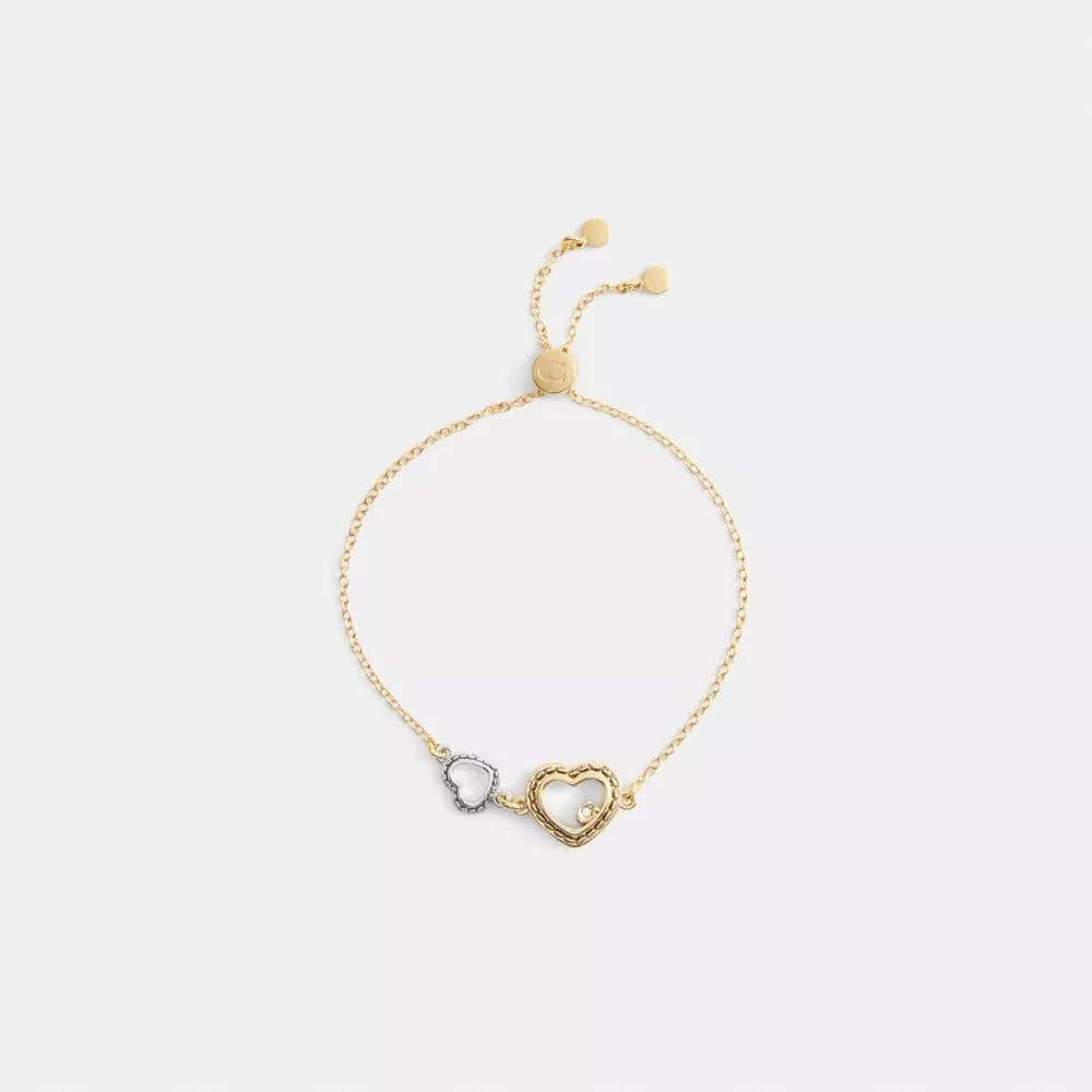 Coach Double Stitched Hearts Slider Bracelet 2