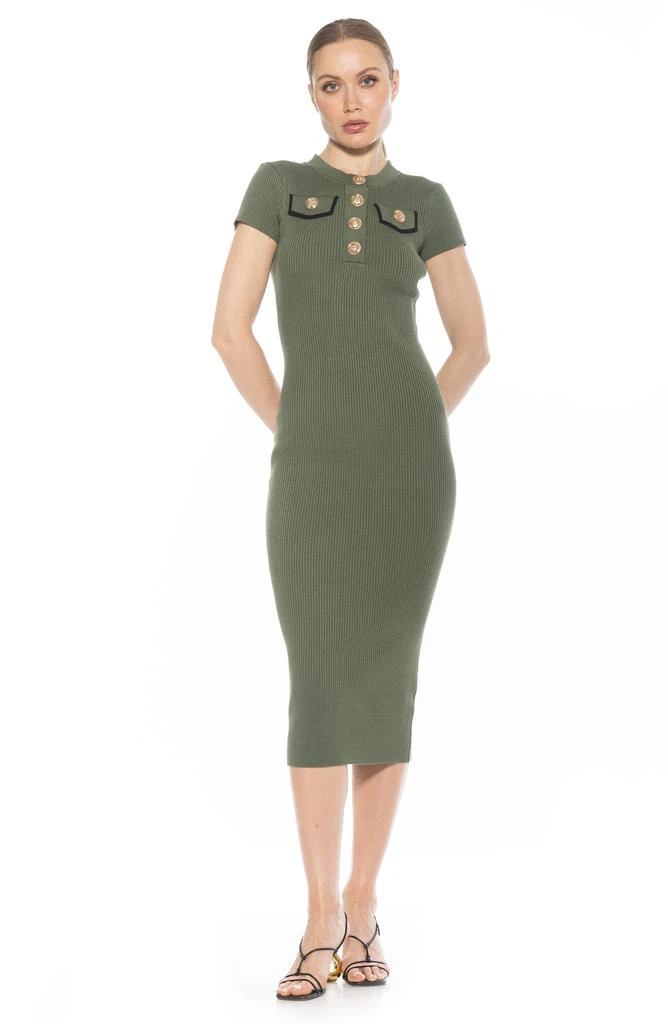 ALEXIA ADMOR Rhys Crewneck Knit Sheath Midi Dress 6