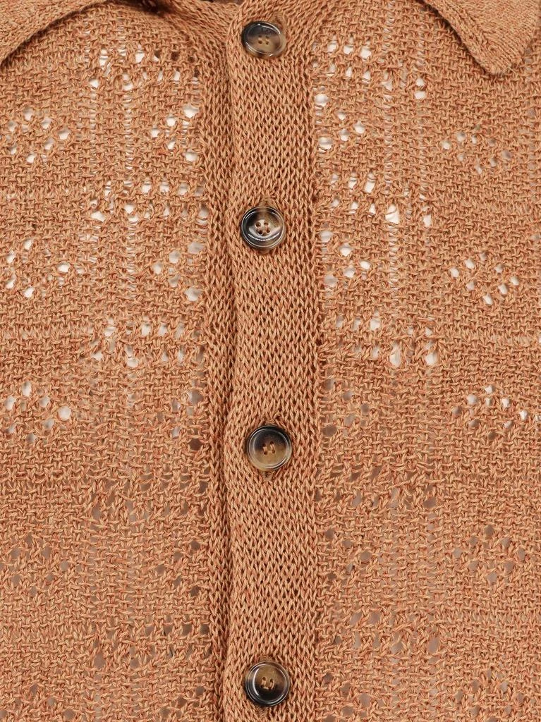 LANEUS Perforated linen and cotton cardigan 3