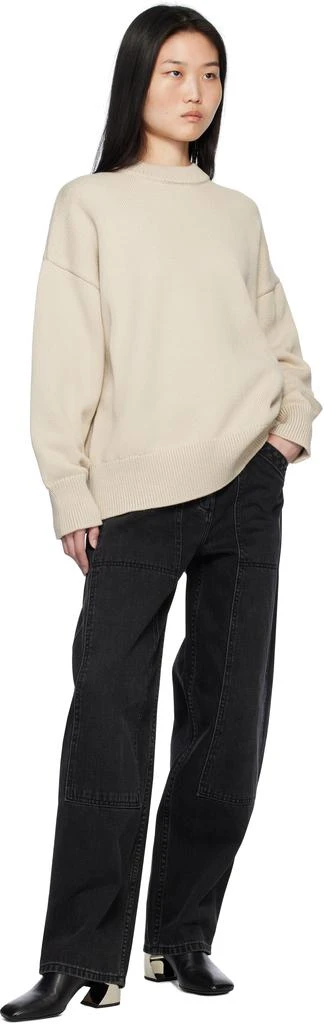 CO Beige Boyfriend Crew Sweater 4