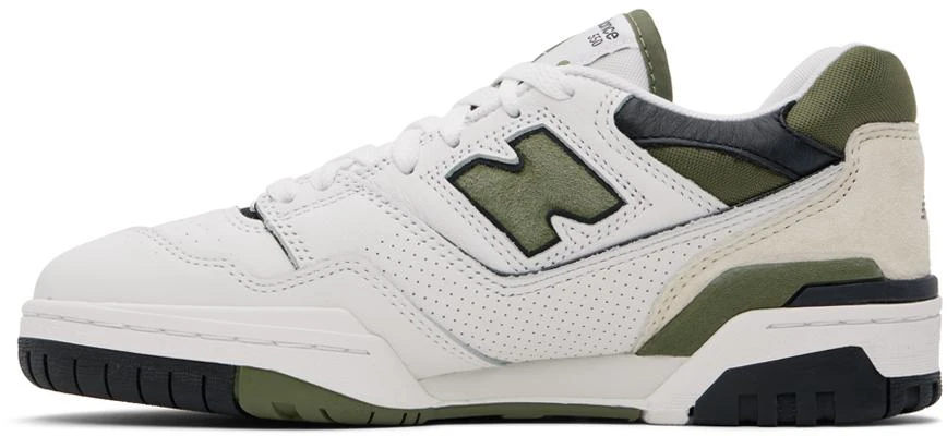 New Balance White & Khaki 550 Sneakers 3