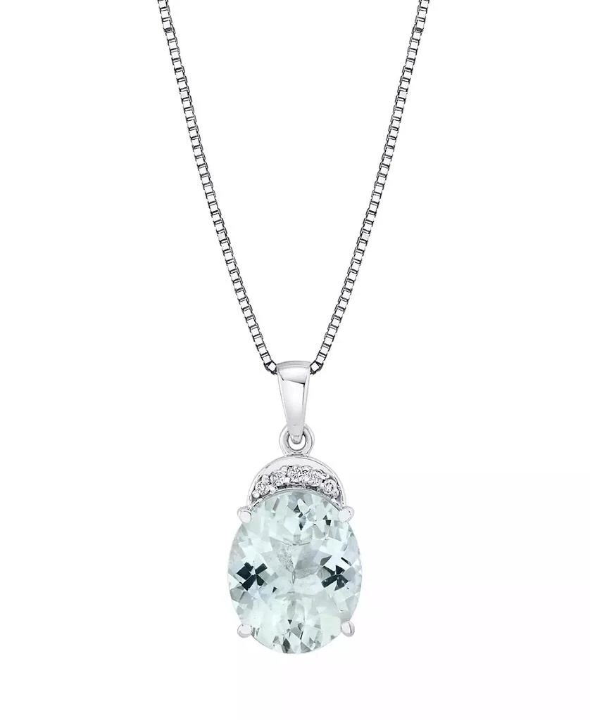 Macy
s Aquamarine (4-1/3 ct. t.w.) 
Diamond Accent Pendant Necklace in Sterling Silver