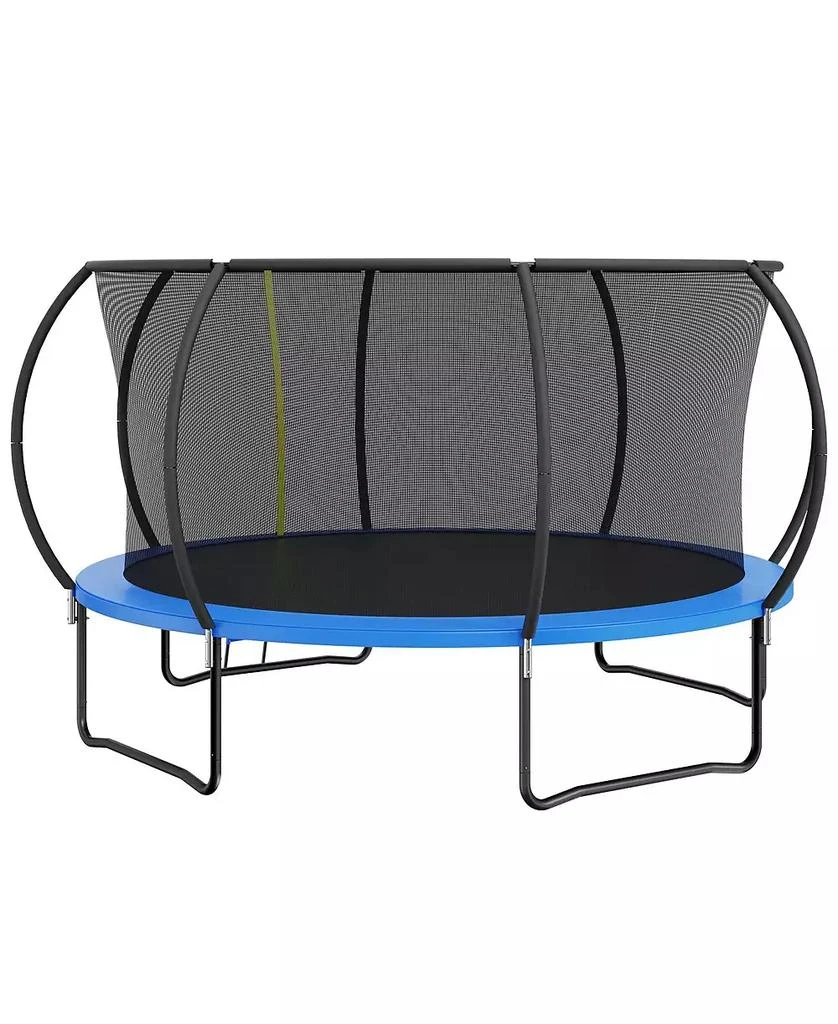 SUGIFT 14FT Heavy Duty Trampoline with Net Ladder and Curved Poles