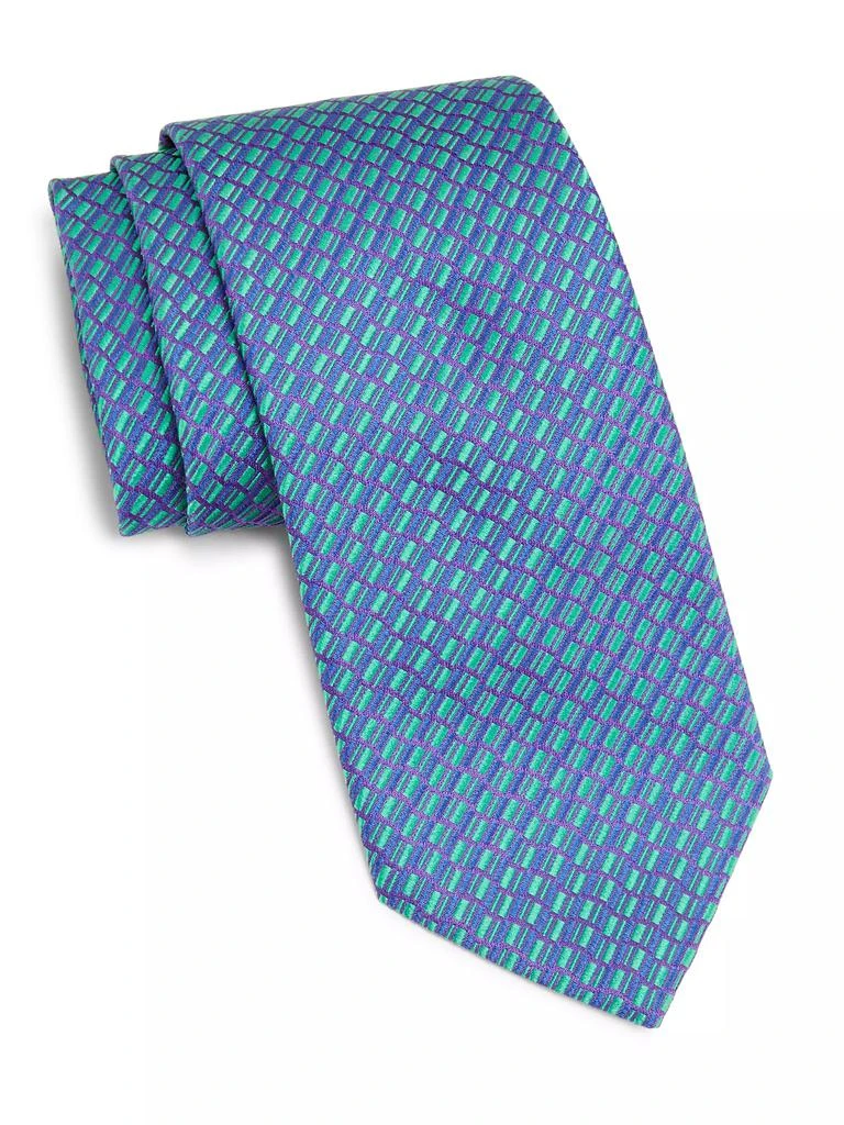 Charvet Diagonal Railroad Silk Tie 1