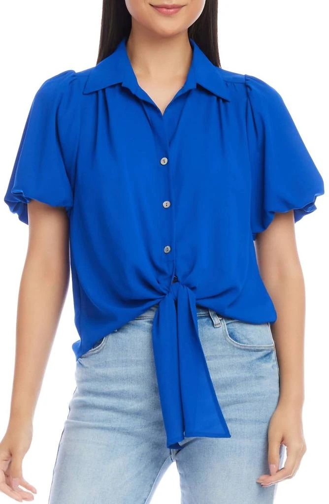Karen Kane Karen Kane - Puff Sleeve Tie Front Top 1