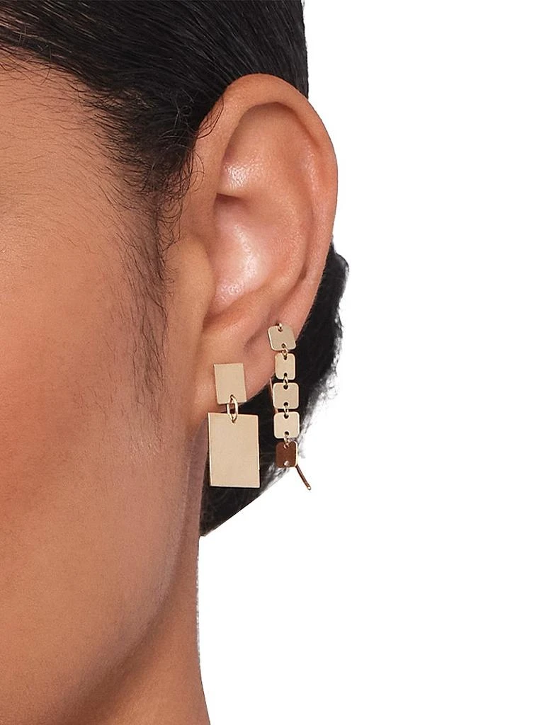 LANA Laser Square 14K Yellow Gold Chain Drop Earrings 2
