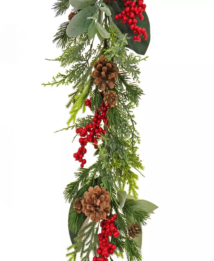 National Tree Company 9' HGTV Home Collection Berries and Greenery Garland 3