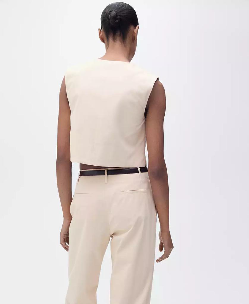 Mango Women's Buttons Cotton Crop Top