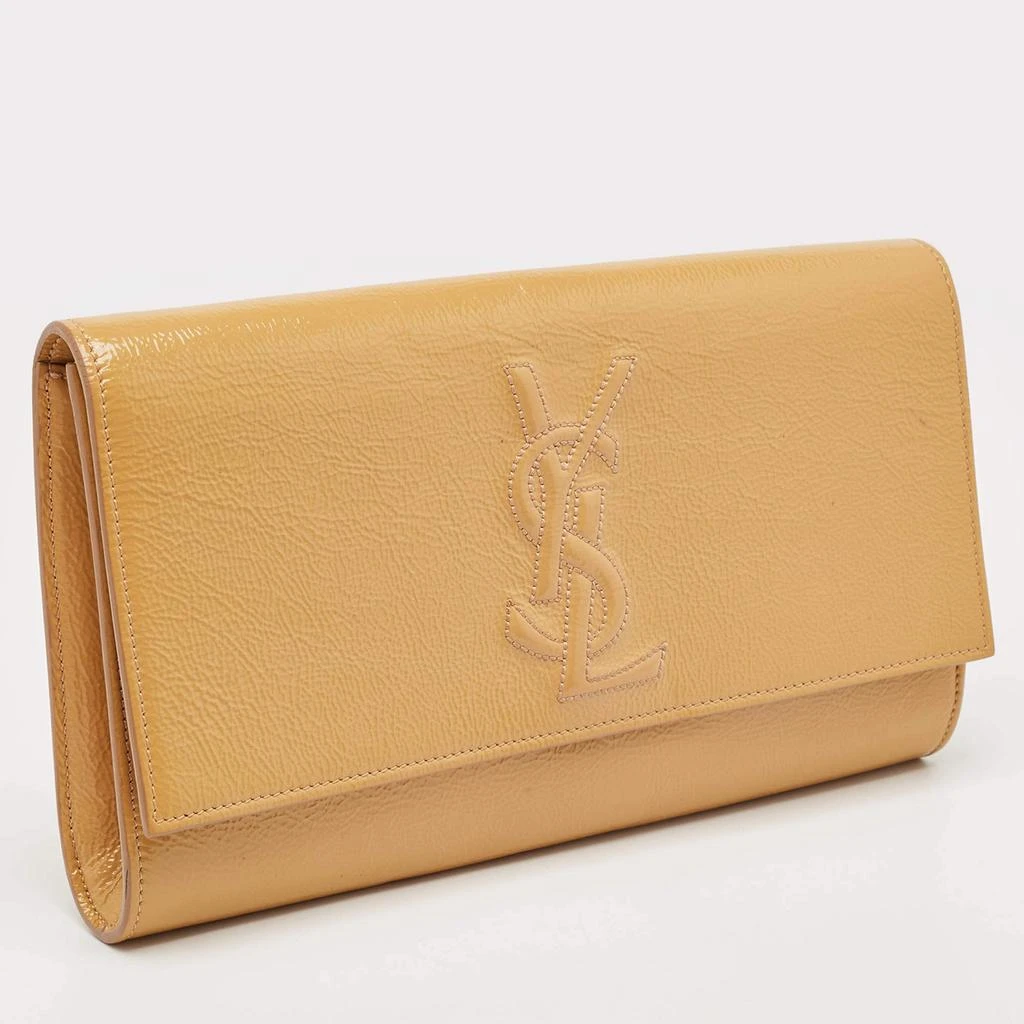 Yves Saint Laurent Saint Laurent Beige Patent Leather Belle De Jour Clutch 3