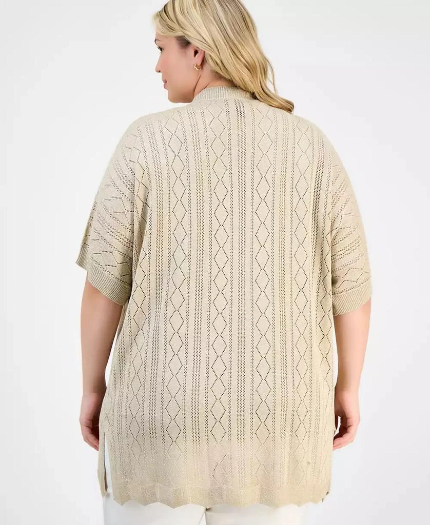 JM Collection Plus Size Metallic Shine Cardigan Sweater, Exclusively at Macy's 4