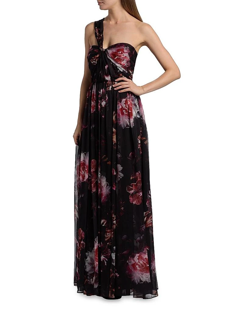 halston asymmetrical dress Halston womens Eden Midi Dress, 2, Black main image 1